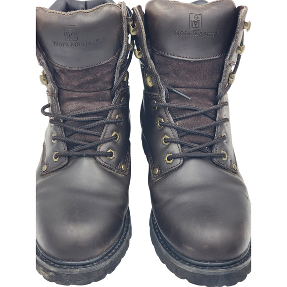 Work Master Boots Mens 9M Leather Workwear Steel Toe Durable Industrial Safety - Picture 7 of 14